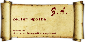 Zeller Apolka névjegykártya